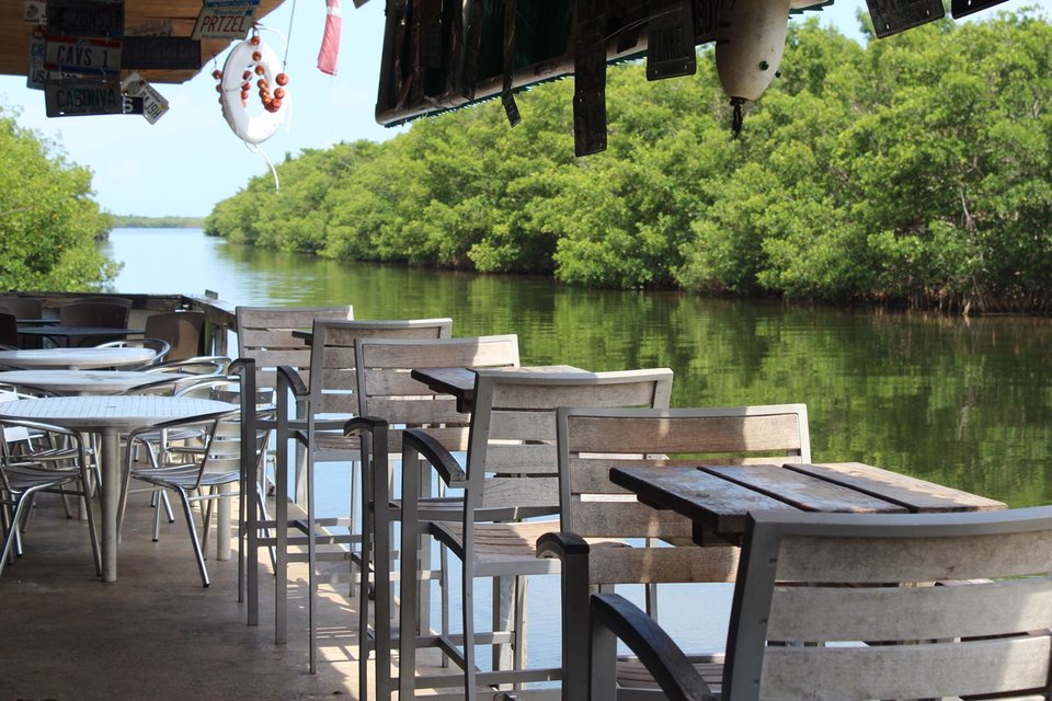 Lively waterfront restaurant with live music.