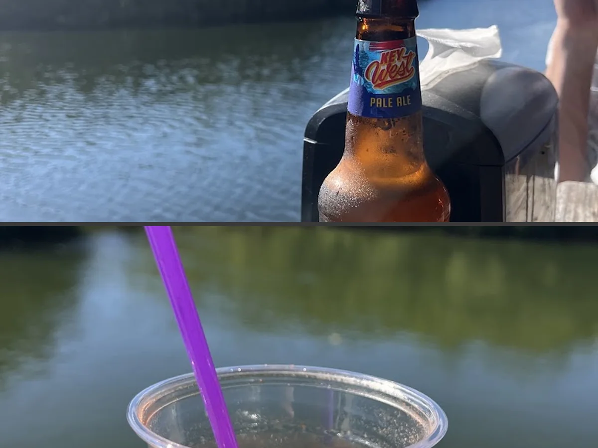 Casual bar area beside the water.